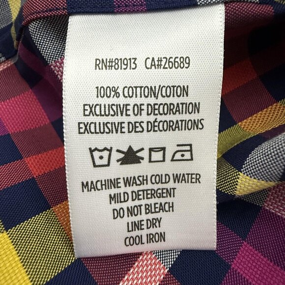 Robert Graham Shirt Mens 3XL Plaid Button Up Short Sleeve Contrast Cuff Cotton - Picture 11 of 13